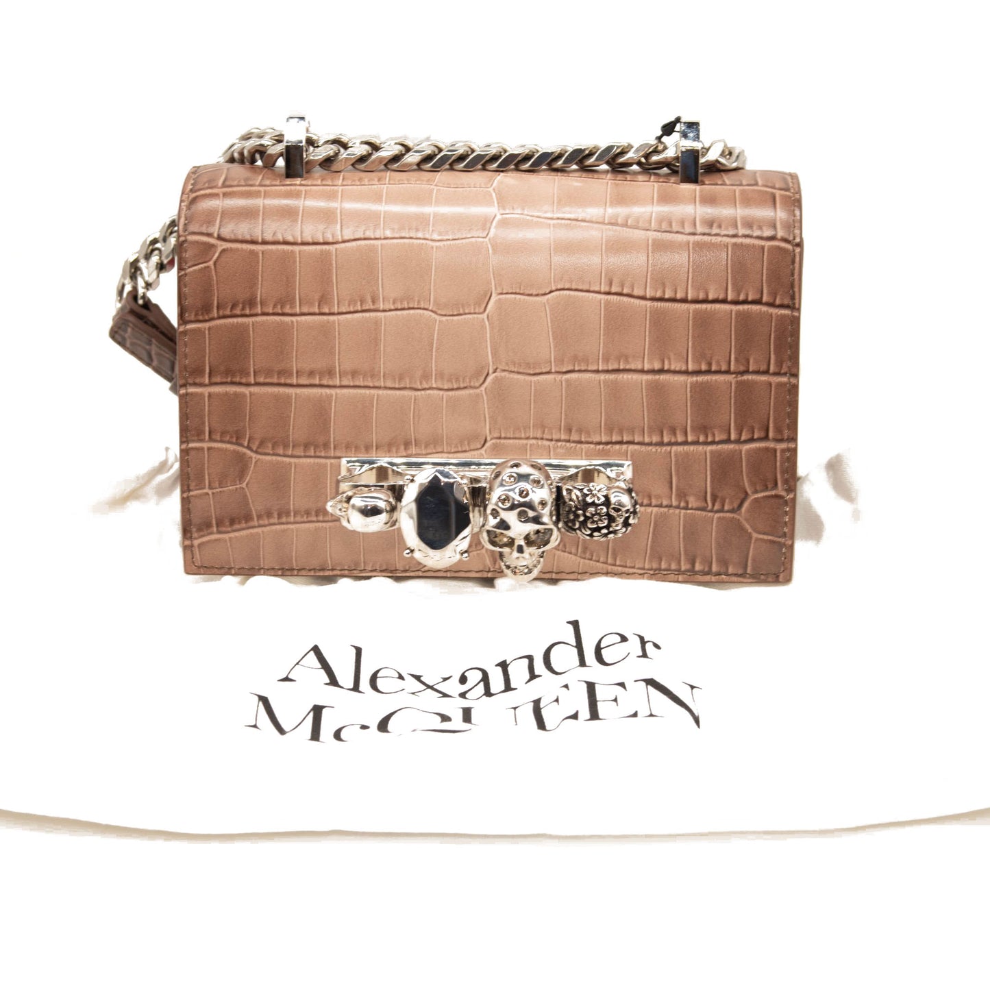 NEW Alexander McQueen Mini Ombré Leather Satchel Light Pink