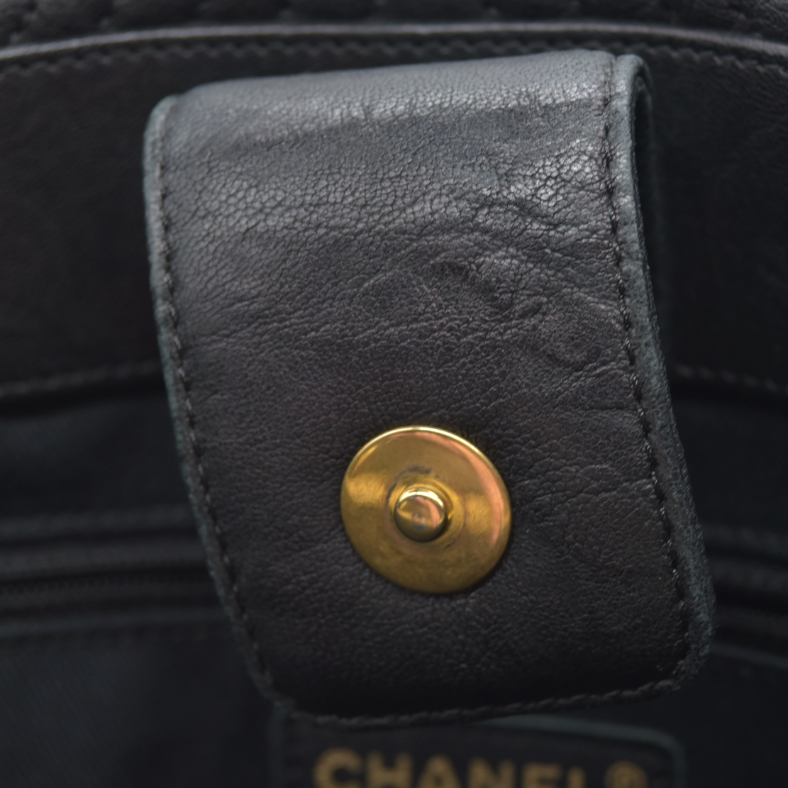 Chanel Wrinkled Lambskin Chevron Quilted Surpique Tote