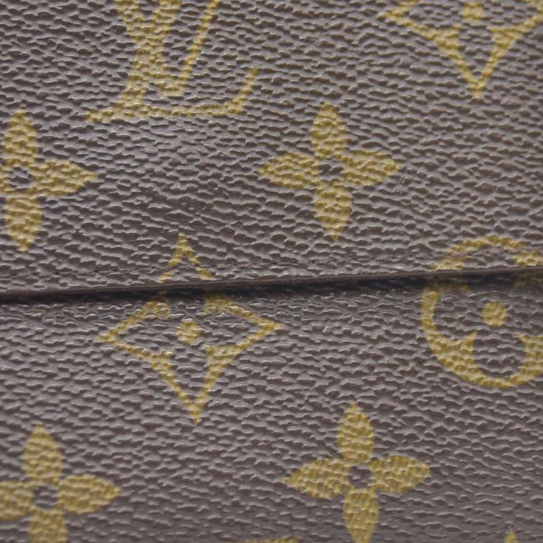 AUCTION $550 Louis Vuitton Monogram Porte Tresor  Etui Papiers Trifold Wallet Brown  AP0062