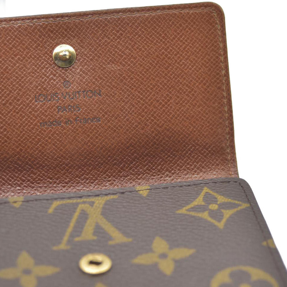 AUCTION $615 Louis Vuitton  Monogram Porte-Monnaie Billets Cartes Credit Wallet
