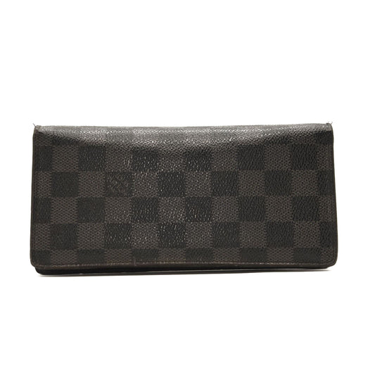 USED $675 LOUIS VUITTON Damier Graphite Brazza Wallet