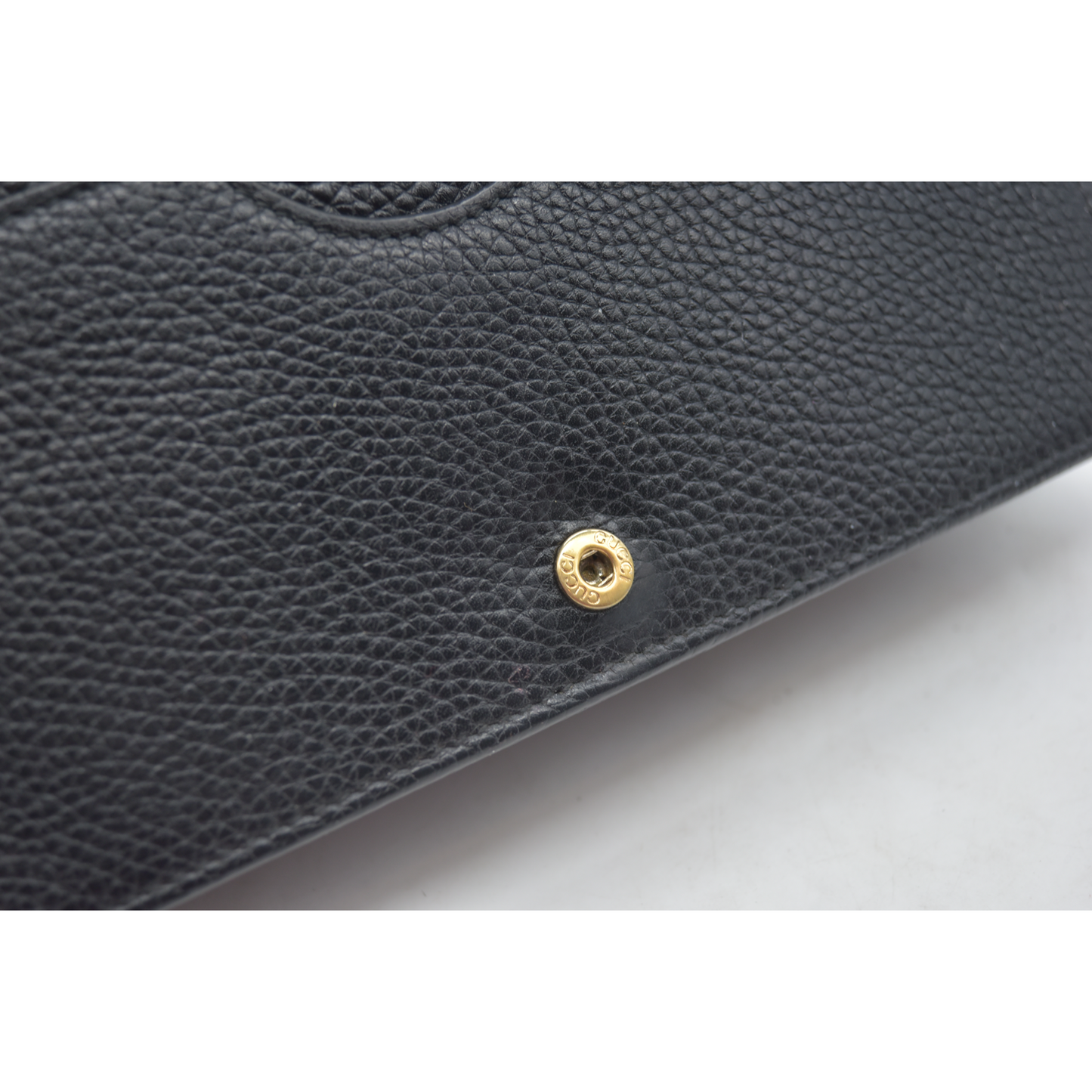 Gucci Pebbled Calfskin Soho Wallet On Chain Black