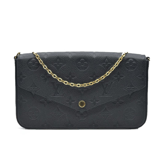 $1720 Louis Vuitton LV Monogram Pochette Félicie Black