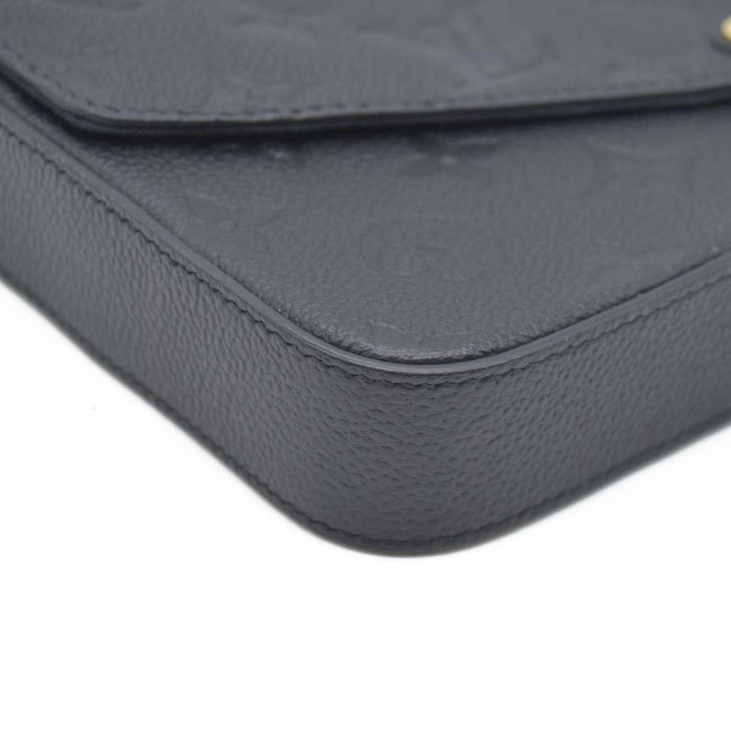 $1720 Louis Vuitton LV Monogram Pochette Félicie Black