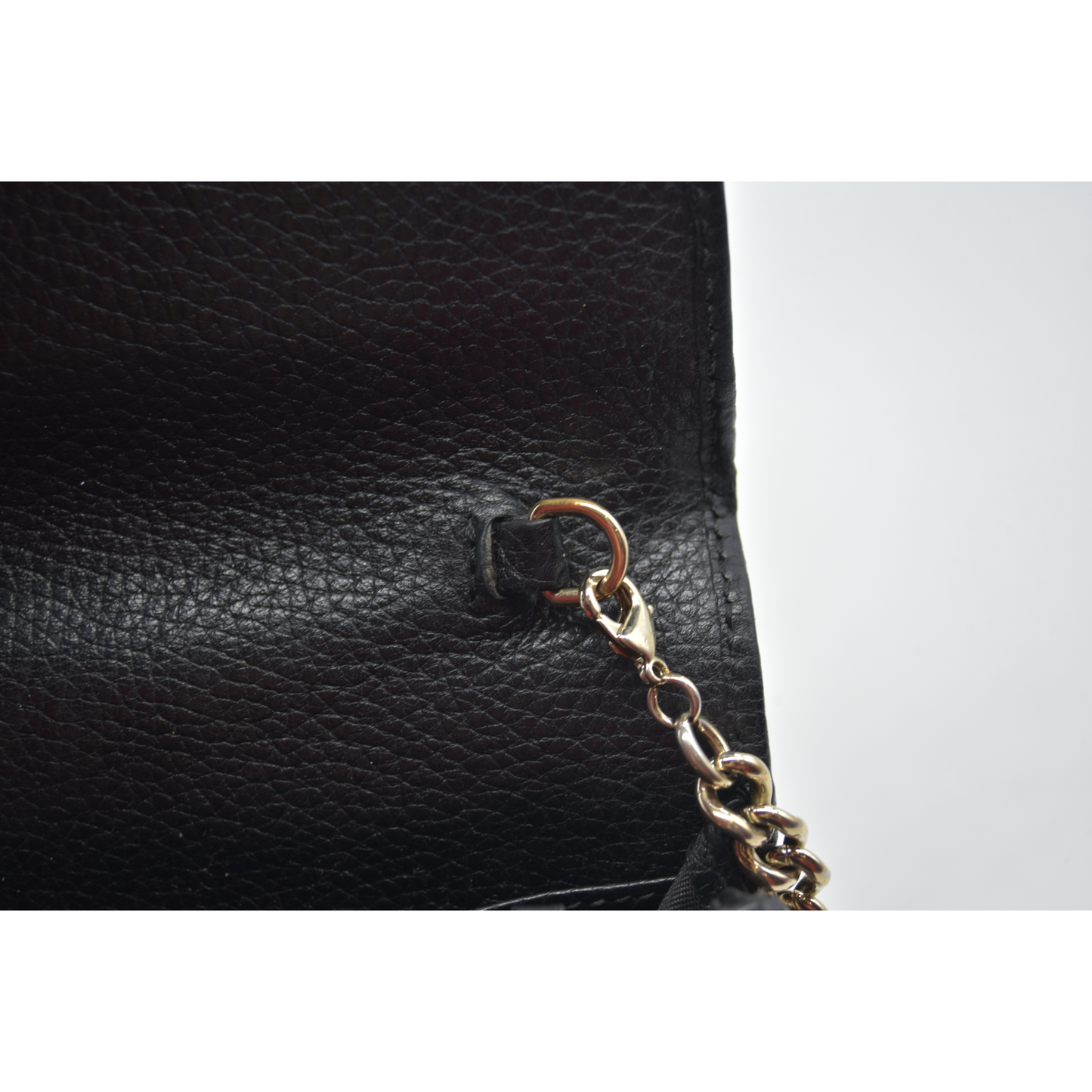 Gucci Pebbled Calfskin Soho Wallet On Chain Black