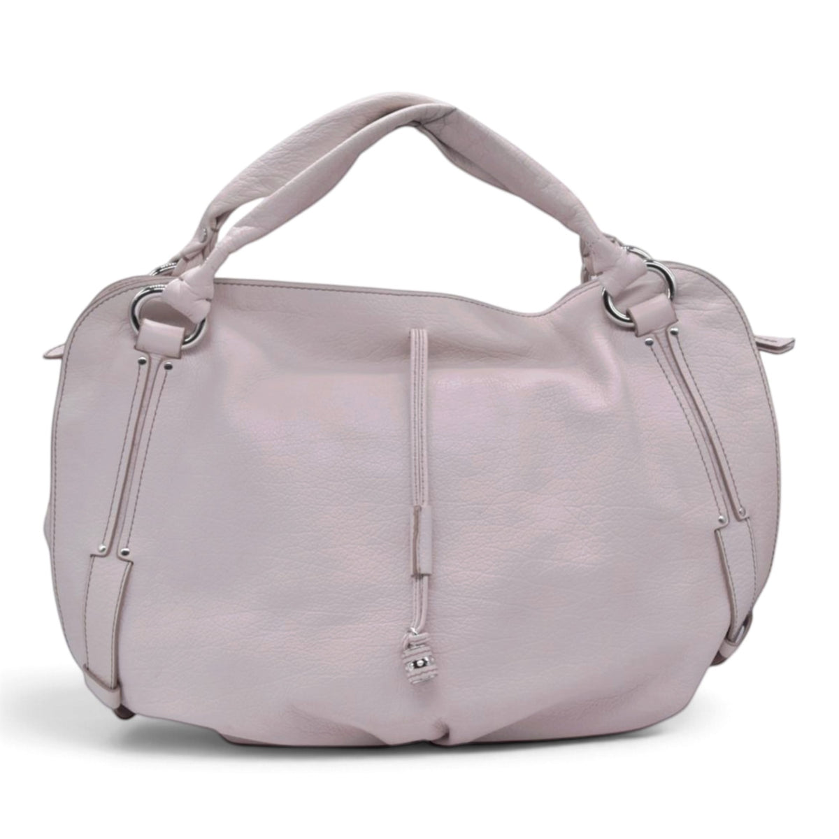 $1250 CELINE Grained Leather Bit Charm Shoulder Tote Bag Light Pink CONSIGNMENT 10021190