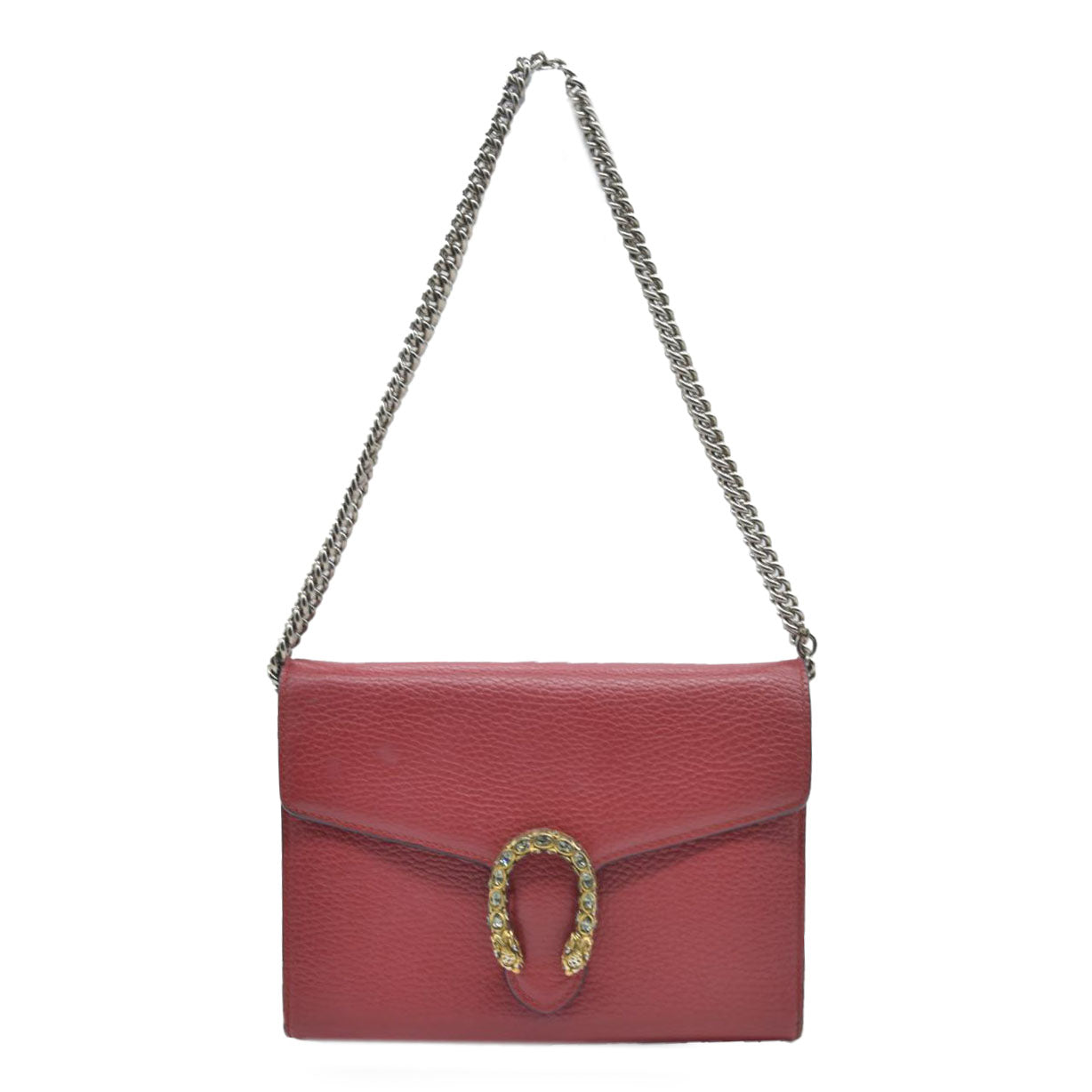 $1800 Gucci Leather Dionysus Wallet On Chain Mini Red Leather