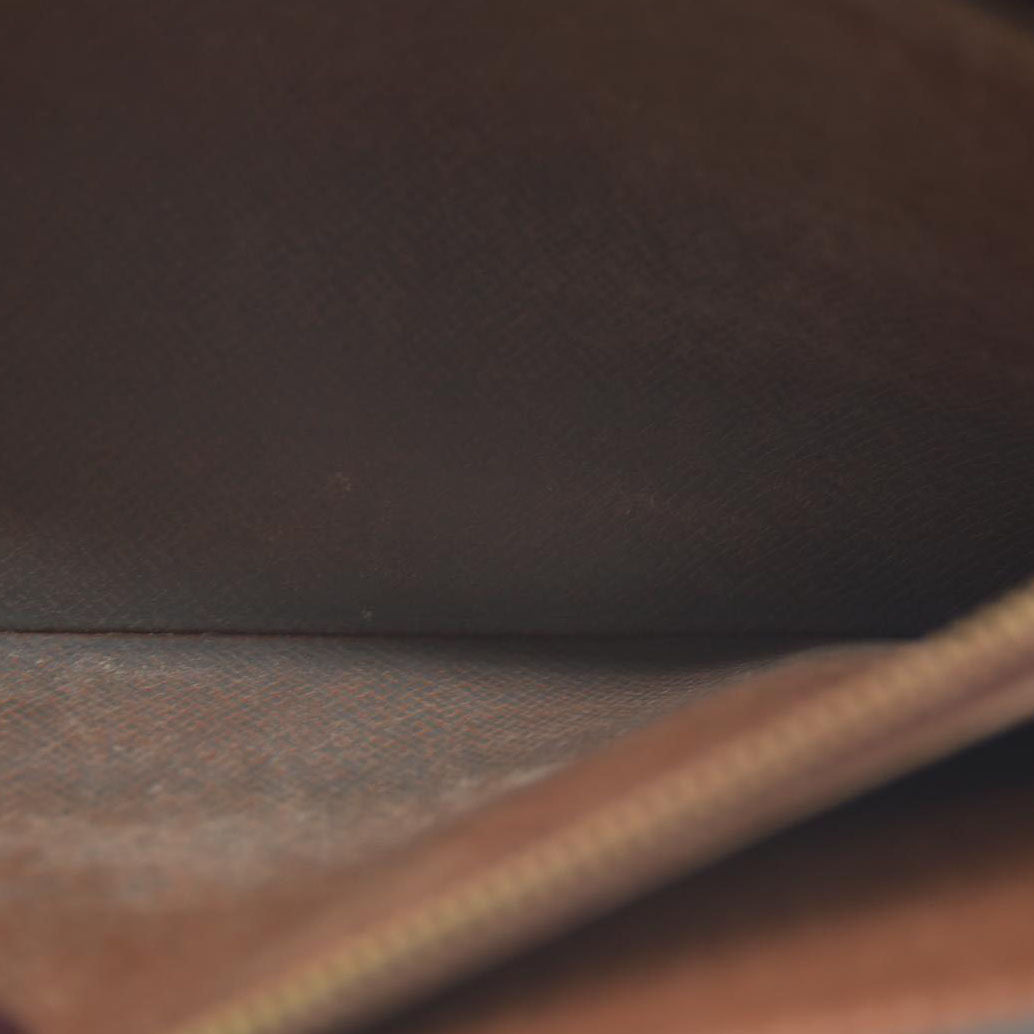 Louis Vuitton Monogram Portefeiulle Sarah Long Bifold Wallet Brown MI0972 Damaged button snap