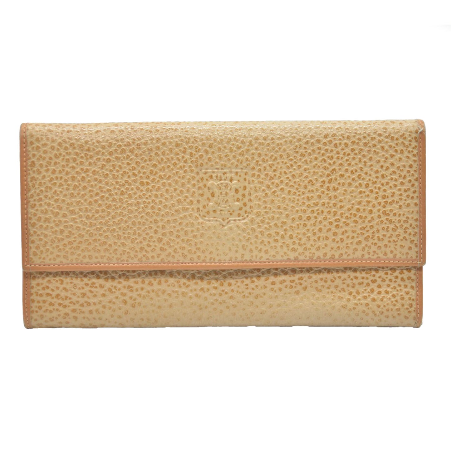 CELINE Macadam Leather Long Bifold Wallet Beige