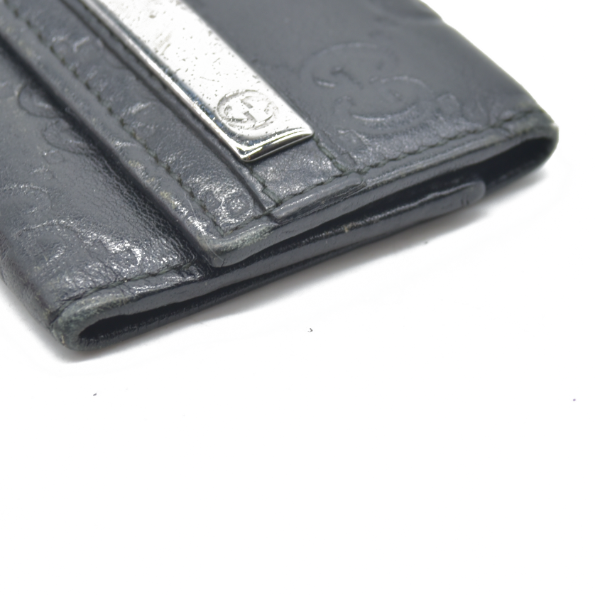 $350 GUCCI Ssima GG Logo Leather 6 Ring Key Case Black Marmont