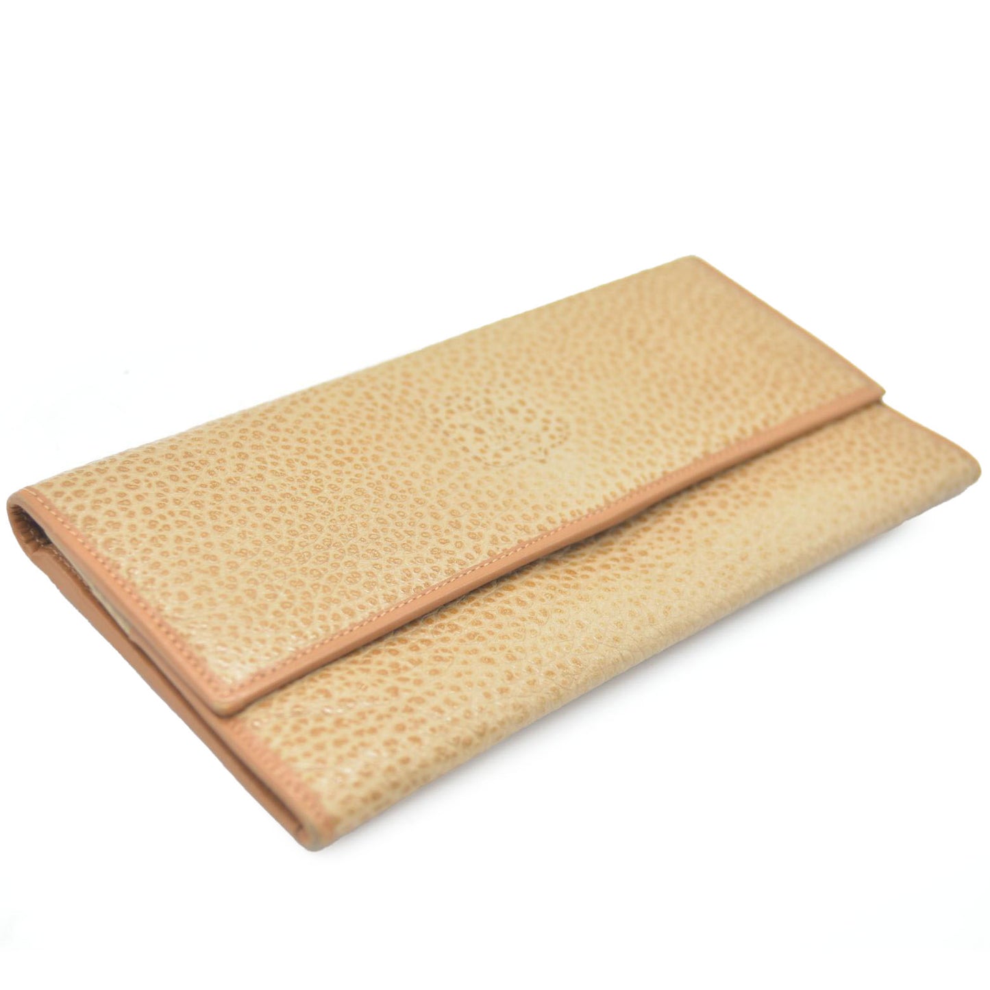 CELINE Macadam Leather Long Bifold Wallet Beige