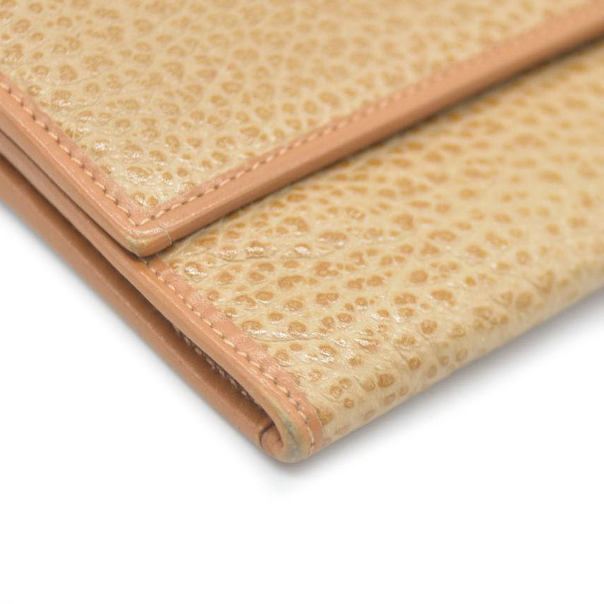 CELINE Macadam Leather Long Bifold Wallet Beige