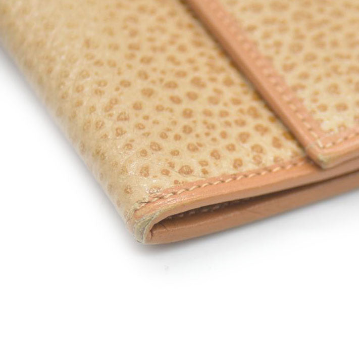 CELINE Macadam Leather Long Bifold Wallet Beige