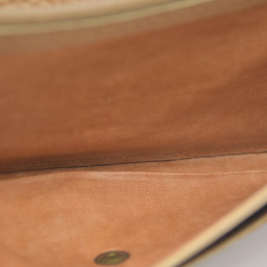 CELINE Macadam Leather Long Bifold Wallet Beige