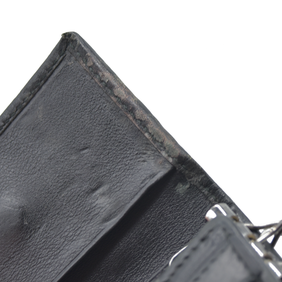 $350 GUCCI Ssima GG Logo Leather 6 Ring Key Case Black Marmont