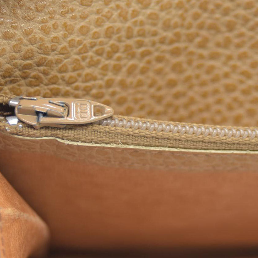 CELINE Macadam Leather Long Bifold Wallet Beige