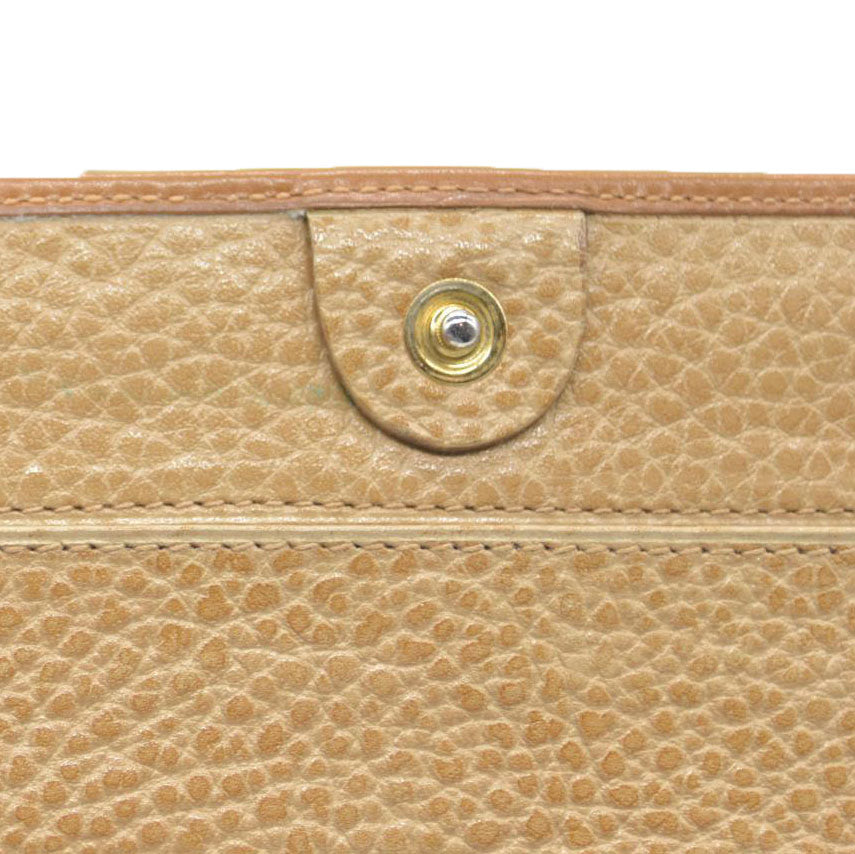 CELINE Macadam Leather Long Bifold Wallet Beige