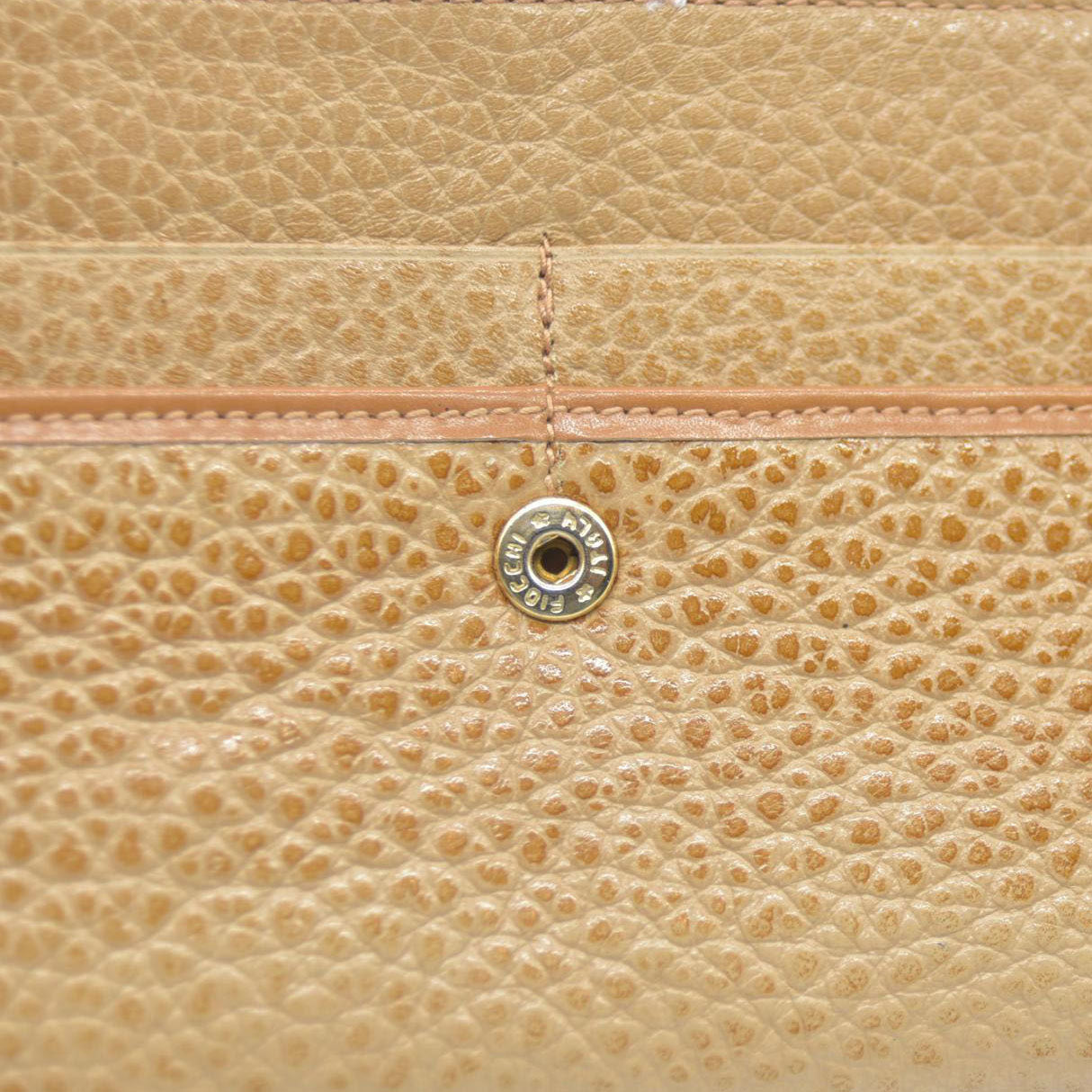 CELINE Macadam Leather Long Bifold Wallet Beige