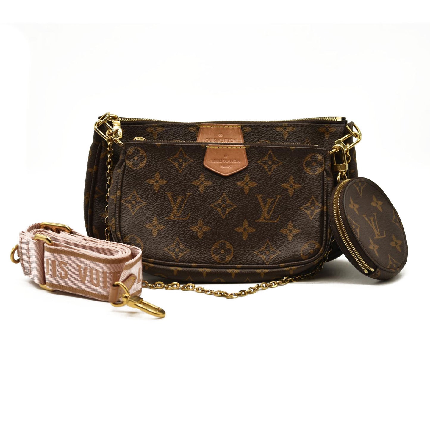 LOUIS VUITTON  Monogram Multi Pochette Accessories Rose Clair