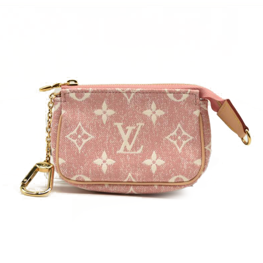 LOUIS VUITTON Denim Jacquard Monogram Micro Pochette Accessories Rose