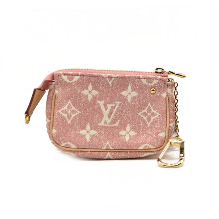 LOUIS VUITTON Denim Jacquard Monogram Micro Pochette Accessories Rose