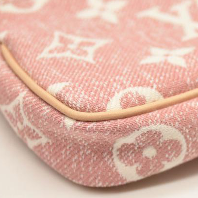 LOUIS VUITTON Denim Jacquard Monogram Micro Pochette Accessories Rose