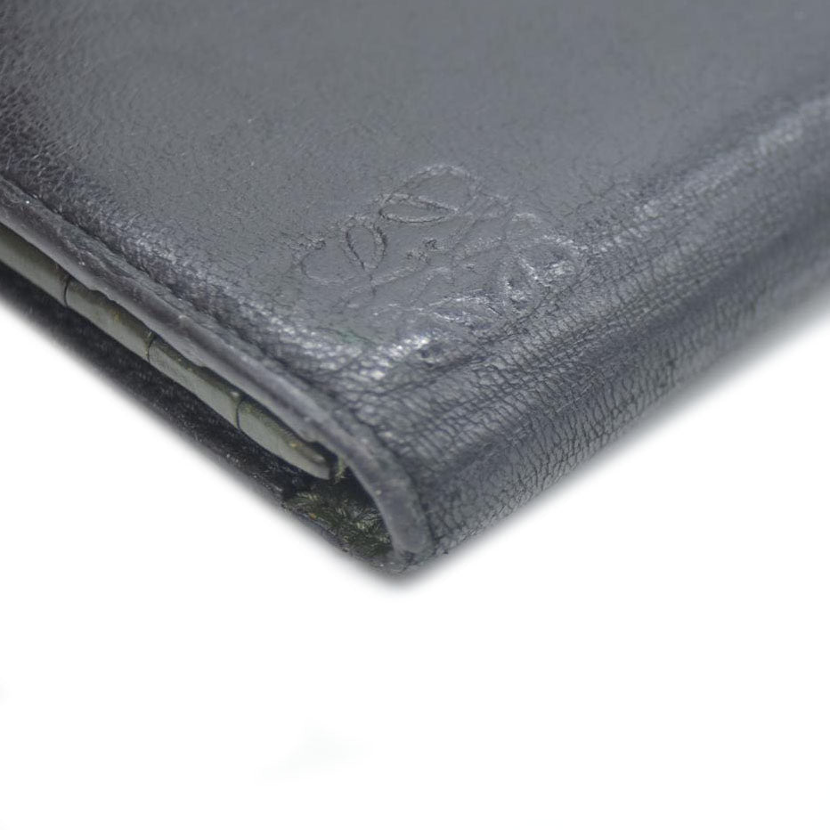LOEWE Anagram Leather Long Bifold Wallet Black