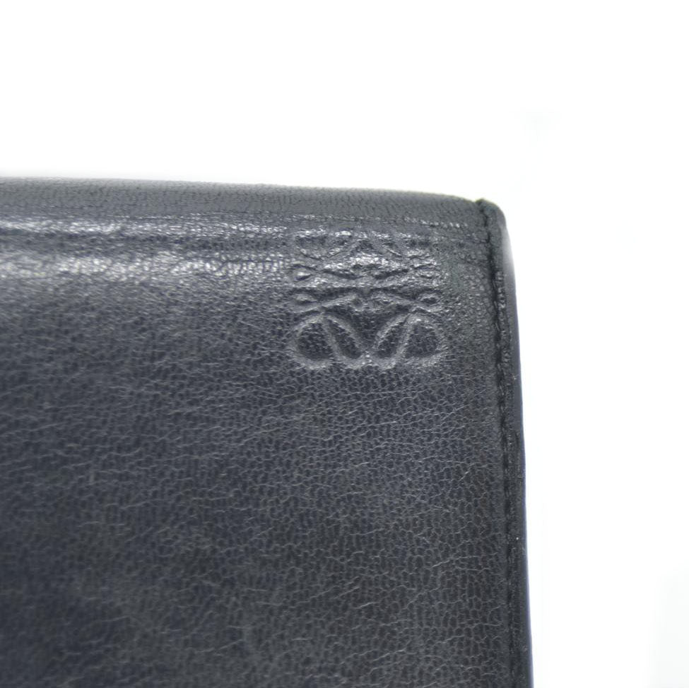 LOEWE Anagram Leather Long Bifold Wallet Black