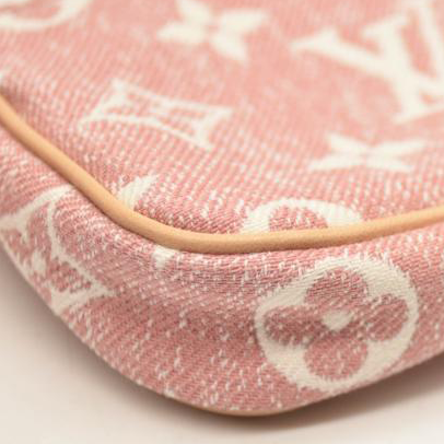 LOUIS VUITTON Denim Jacquard Monogram Micro Pochette Accessories Rose