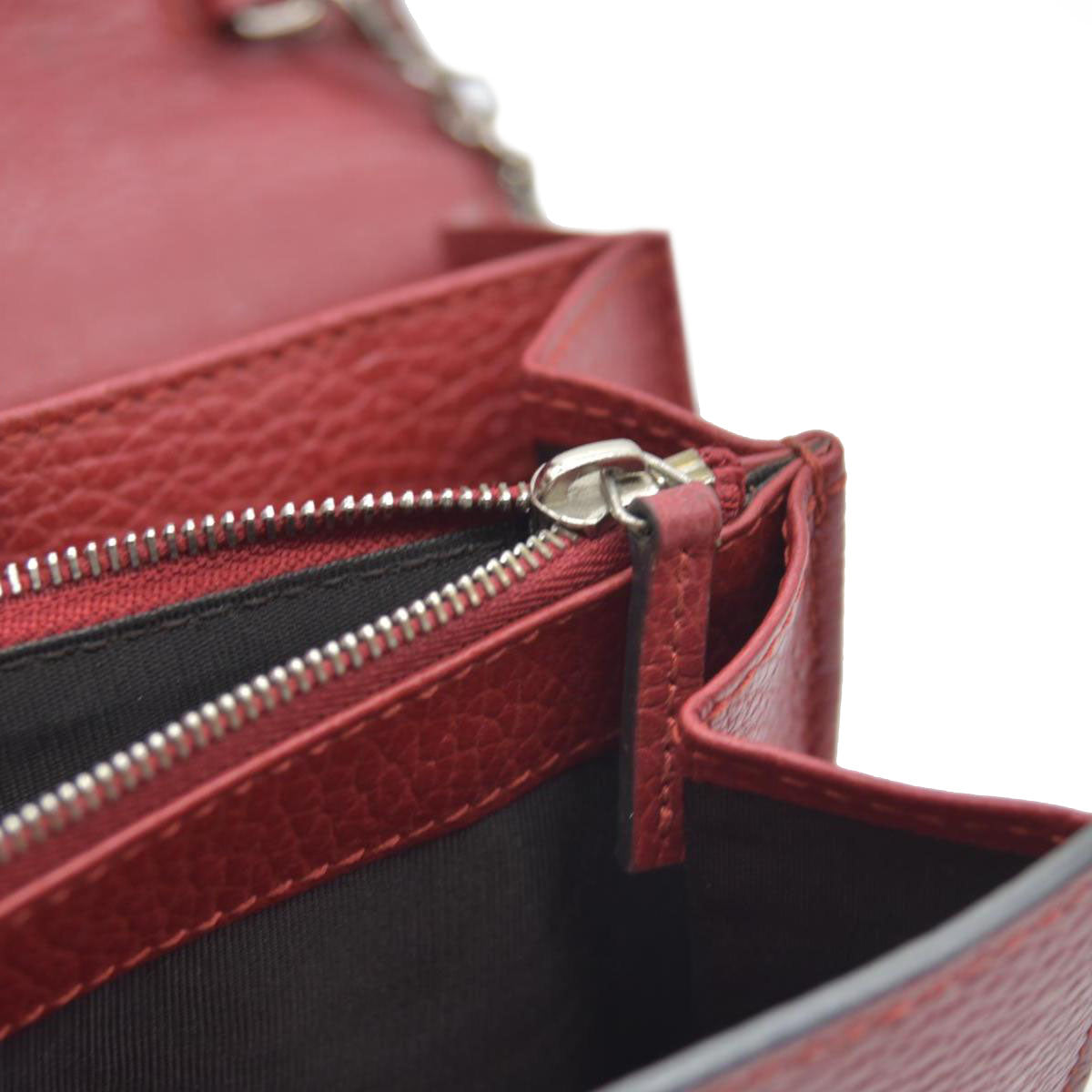 $1800 Gucci Leather Dionysus Wallet On Chain Mini Red Leather