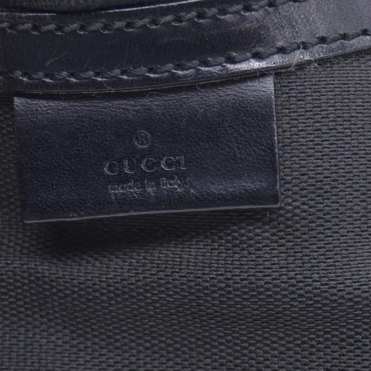 $880 GUCCI Canvas Web Strap Crescent Hobo Bag Black CONSIGNMENT 10021221