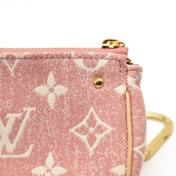 LOUIS VUITTON Denim Jacquard Monogram Micro Pochette Accessories Rose