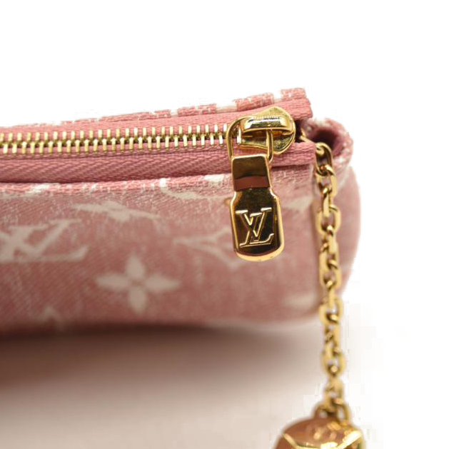 LOUIS VUITTON Denim Jacquard Monogram Micro Pochette Accessories Rose