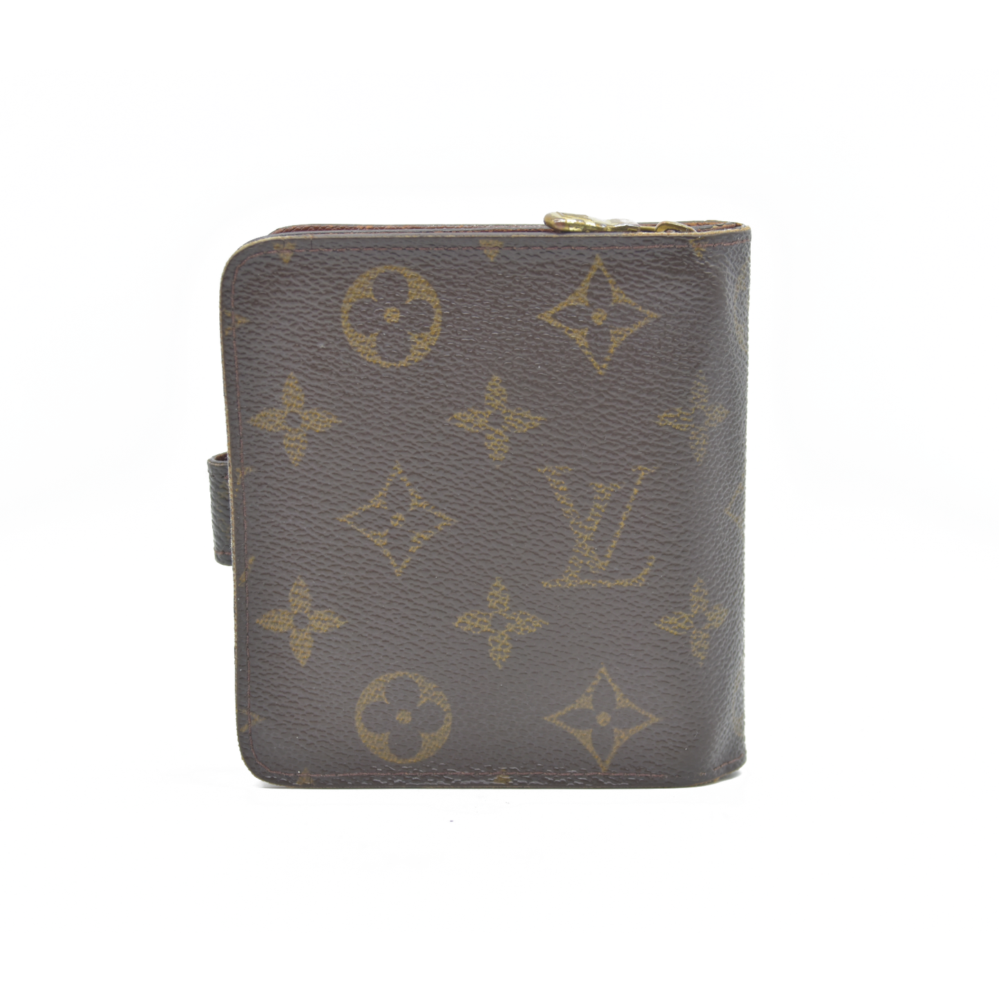 $590 Louis Vuitton Monogram Compact Zippe Zipped Wallet MI1010 2000