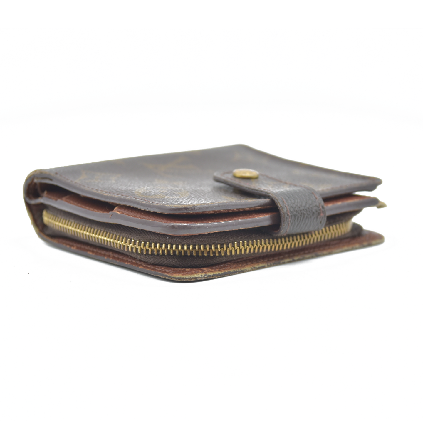 $590 Louis Vuitton Monogram Compact Zippe Zipped Wallet MI1010 2000