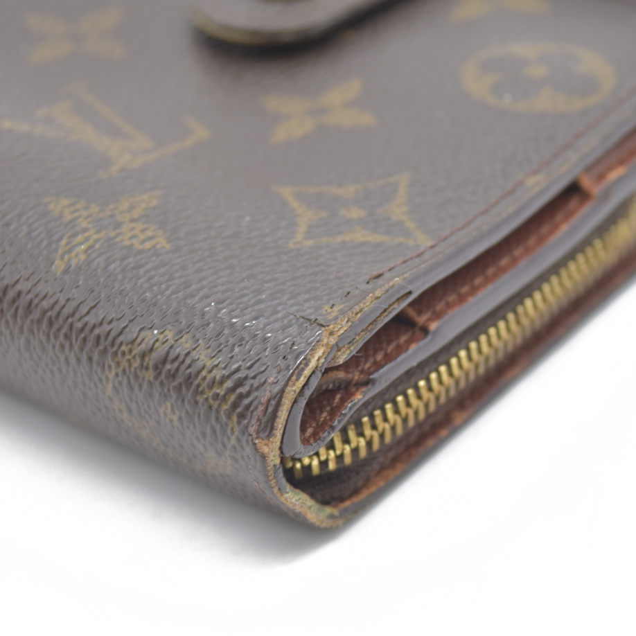 $590 Louis Vuitton Monogram Compact Zippe Zipped Wallet MI1010 2000