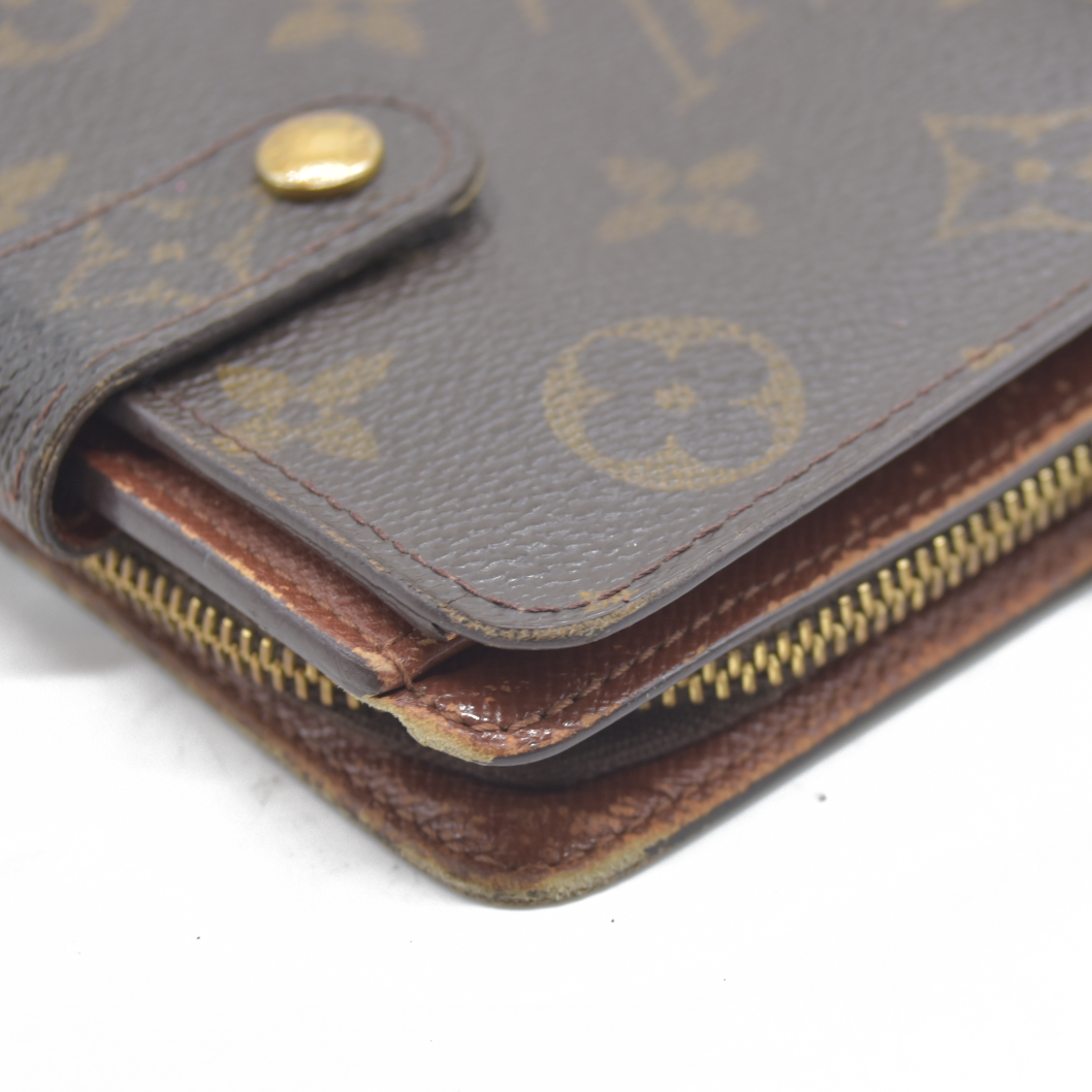 $590 Louis Vuitton Monogram Compact Zippe Zipped Wallet MI1010 2000