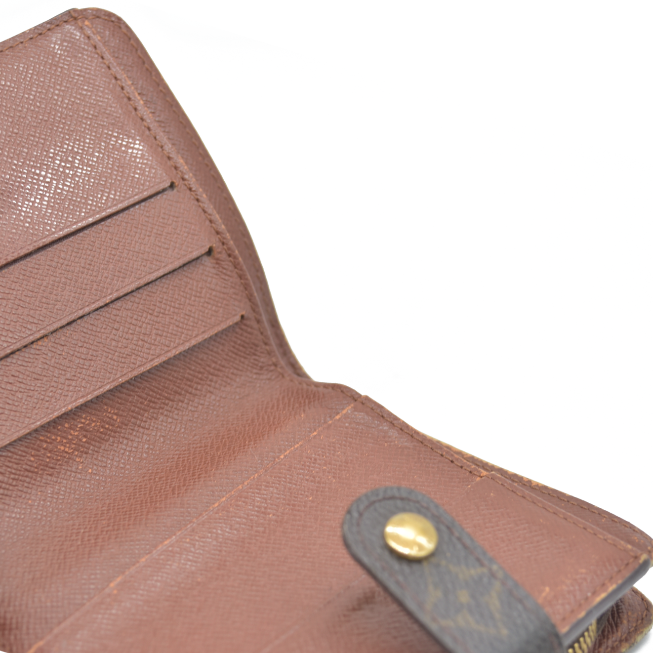 $590 Louis Vuitton Monogram Compact Zippe Zipped Wallet MI1010 2000