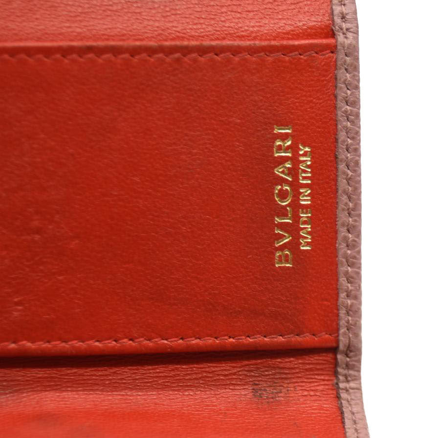 BVLGARI BVLGARIBVLGARI Clip Leather 6 Ring Key Case Pink