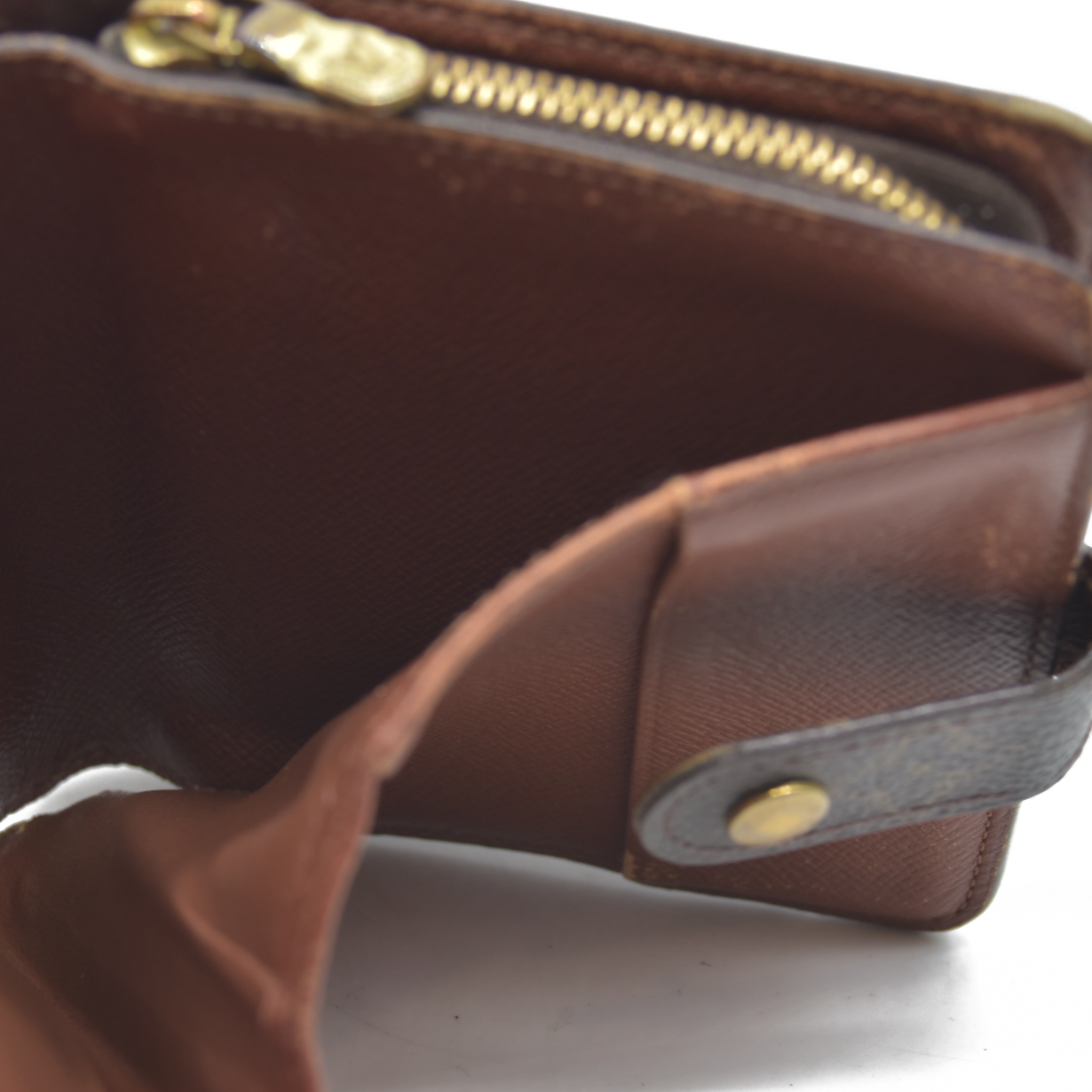$590 Louis Vuitton Monogram Compact Zippe Zipped Wallet MI1010 2000