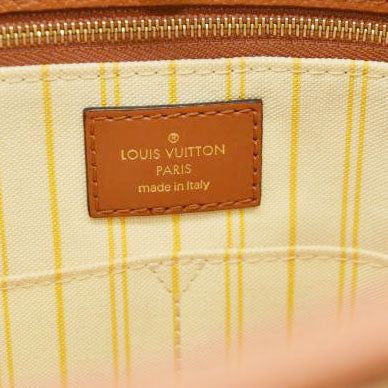 LOUIS VUITTON Raffia Calfskin Monogram Giant Onthego MM Tan