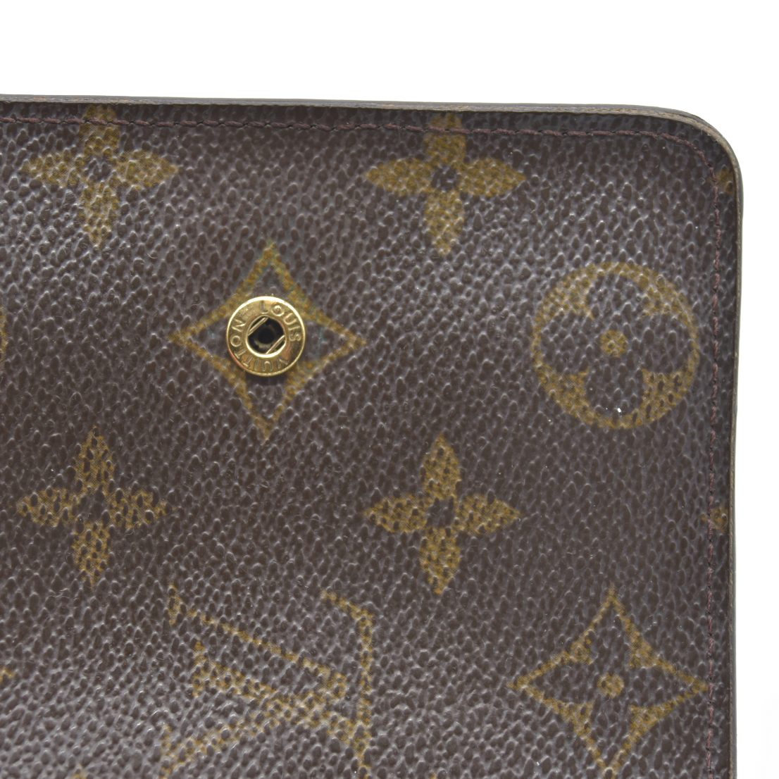 $590 Louis Vuitton Monogram Compact Zippe Zipped Wallet MI1010 2000