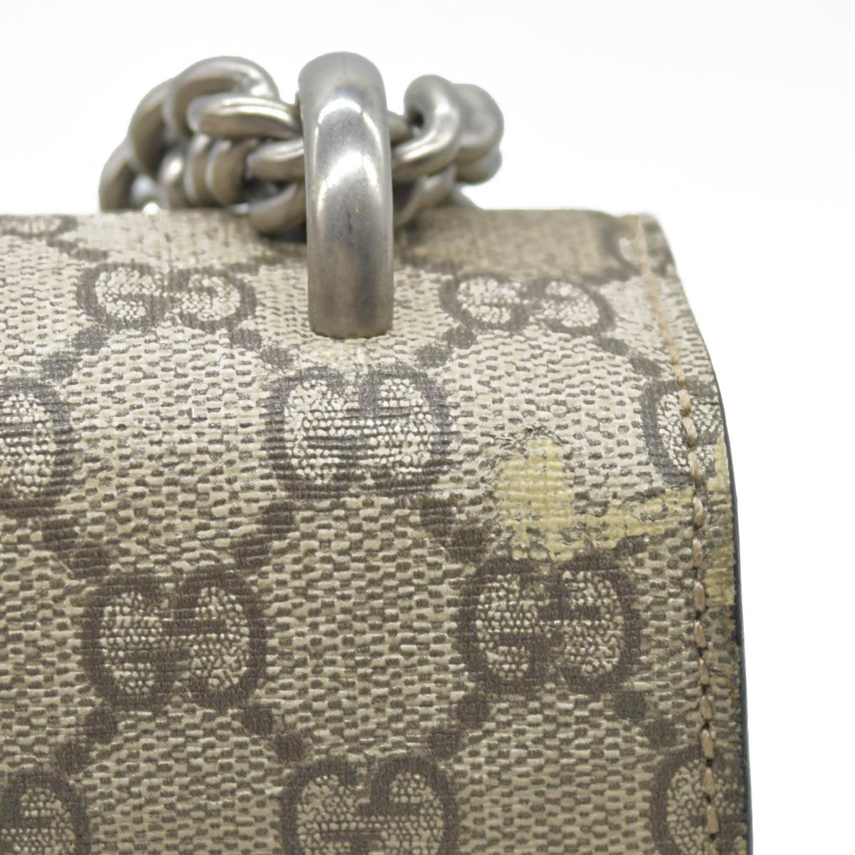 $3350 Gucci GG Supreme Monogram Small Dionysus Shoulder Bag Black