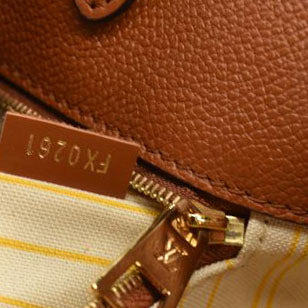 LOUIS VUITTON Raffia Calfskin Monogram Giant Onthego MM Tan