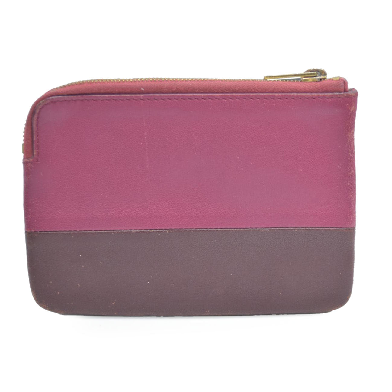 CELINE Logo Leather Coin Purse Wallet Bicolor