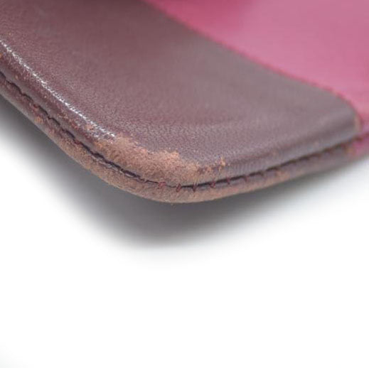 CELINE Logo Leather Coin Purse Wallet Bicolor