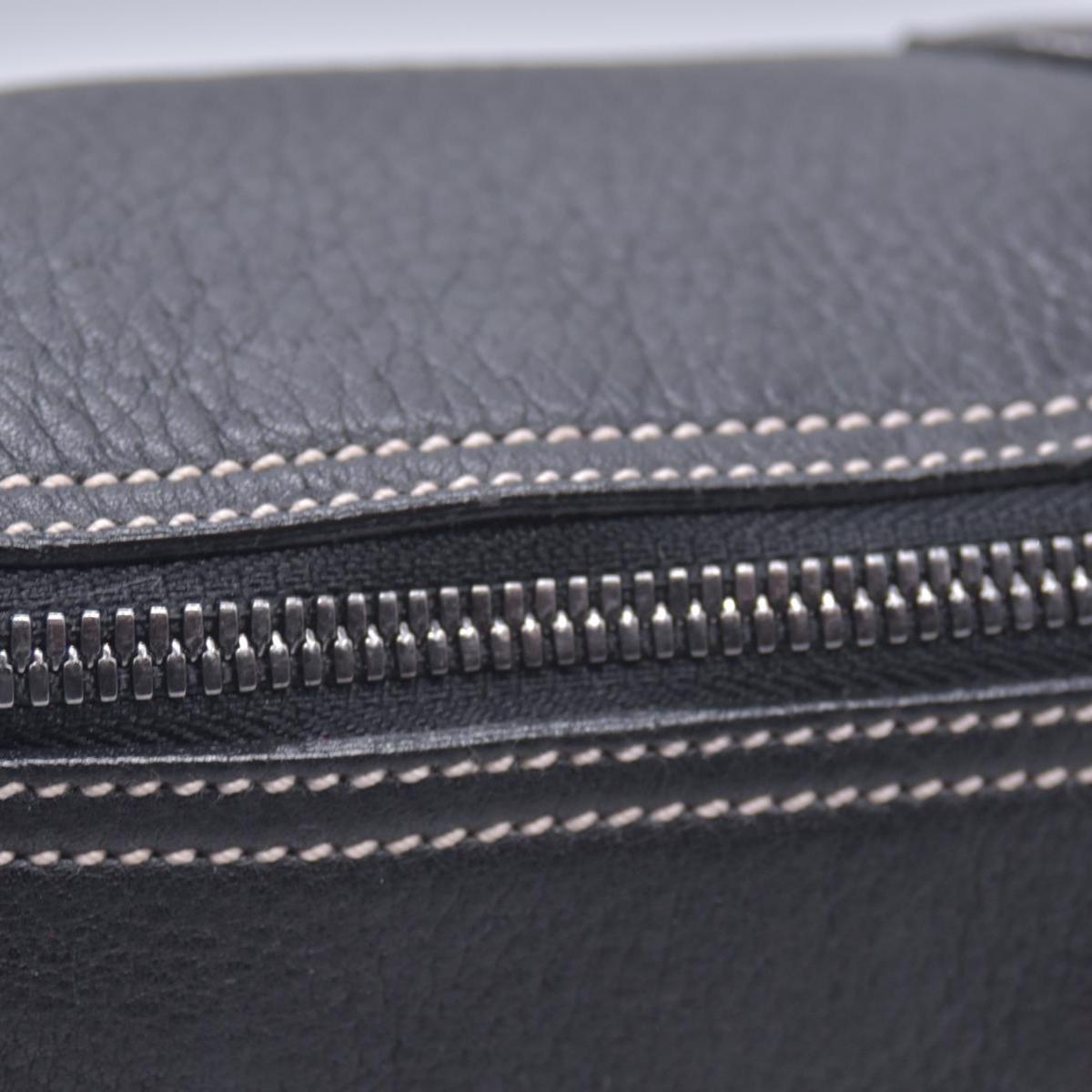 $1050 SALVATORE FERRAGAMO Pebbled Leather Charm Detail East West Tote Bag Black CONSIGNMENT 10021245