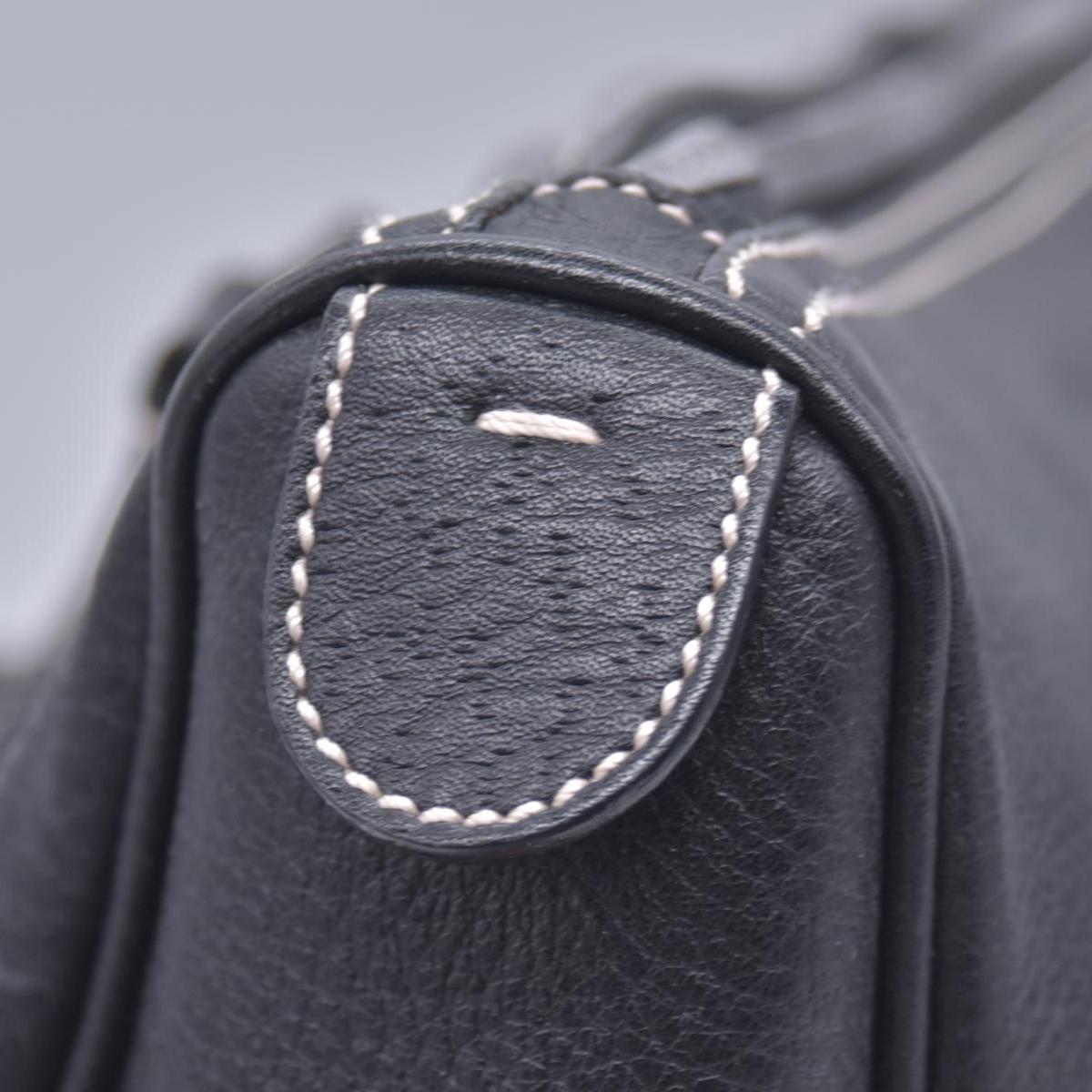 $1050 SALVATORE FERRAGAMO Pebbled Leather Charm Detail East West Tote Bag Black CONSIGNMENT 10021245