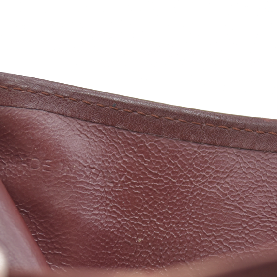 $590 Cartier Leather Bifold Wallet Burgundy