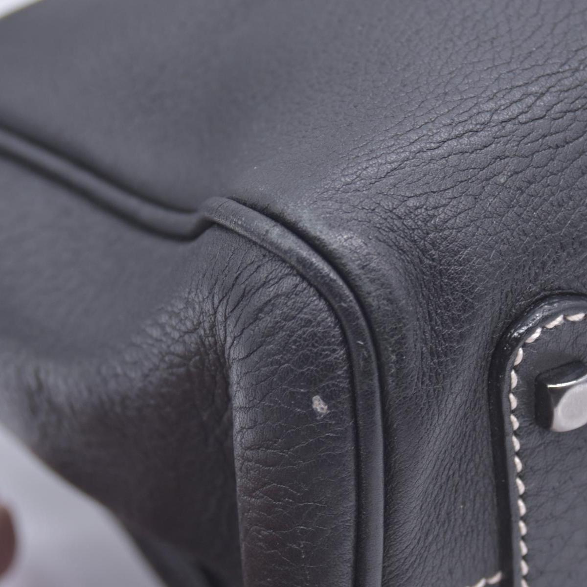$1050 SALVATORE FERRAGAMO Pebbled Leather Charm Detail East West Tote Bag Black CONSIGNMENT 10021245